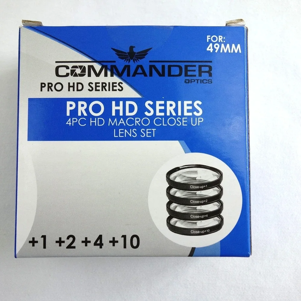 Commander Optics Pro HD Series 4 Pc HD Macro Close‎ Up Lens Set +1 +2 +4 +10